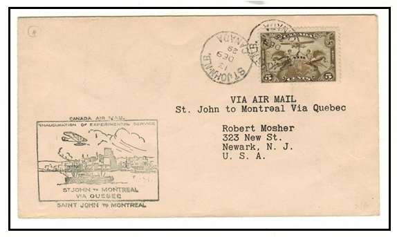 CANADA - 1929 first flight cover from Saint John to Montreal.