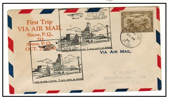 CANADA - 1930 first flight cover from Siscoe to Amos.
