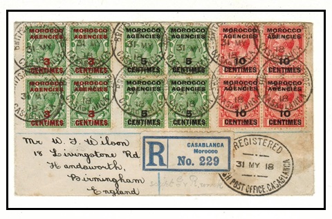 MOROCCO AGENCIES - 1918 registered 