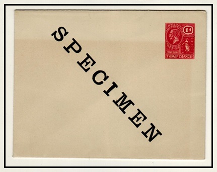 BRITISH VIRGIN ISLANDS - 1926 1d red PSE unused with SPECIMEN applied diagonally.  H&G 3.