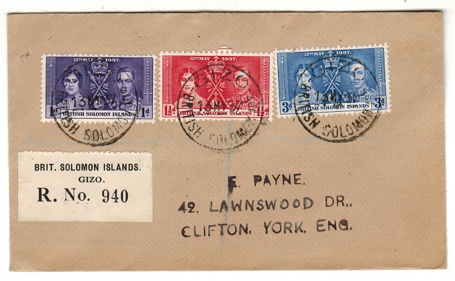 SOLOMON ISLANDS - 1937 registered 