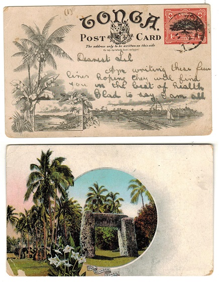 TONGA - 1906 1d illustrated postal stationery card.  H&G 1 (8).