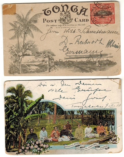 TONGA - 1906 1d illustrated postal stationery postcard.  H&G 1 (6).