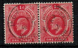 SOUTHERN NIGERIA - 1912 1d pair cancelled IKOM.