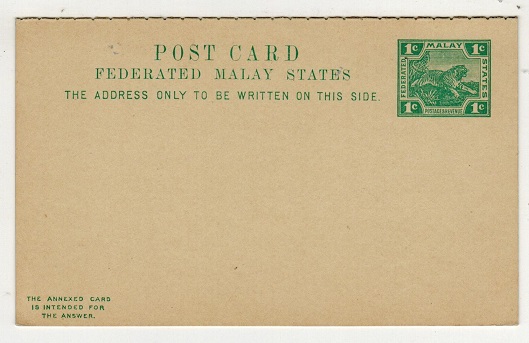 MALAYA - 1901 1c + 1c green PSRC unused.  H&G 3.