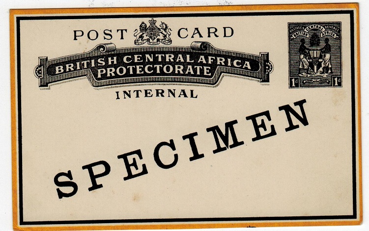 NYASALAND - 1895 1d PSC unused - SPECIMEN.  H&G 4.