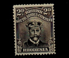 RHODESIA - 1913 2d black and grey 