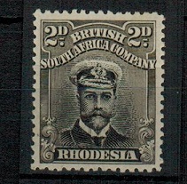 RHODESIA - 1913 2d black and grey 