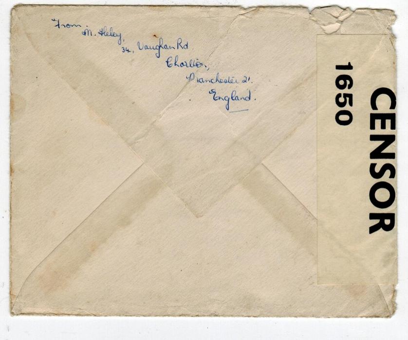 GREAT BRITAIN - 1940 censored WWII cover to Denmark with RETURNED TO SENDER BY THE CENSOR label.