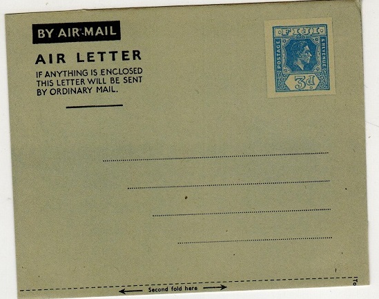 FIJI - 1949 3d ultramarine air letter unused.  H&G 2.