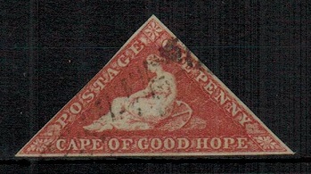 CAPE OF GOOD HOPE - 1855-63 1d deep rose-red imperforate 