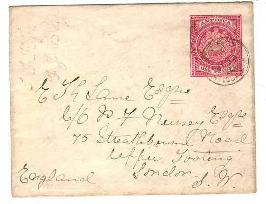 ANTIGUA - 1903 1d red PSE to UK used at ST.JOHNS.  H&G 1.