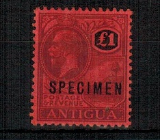 ANTIGUA - 1922 1 purple and red on red mint  handstamped SPECIMEN.  SG 61.
