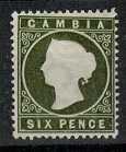 GAMBIA - 1889 6d bronze green mint 