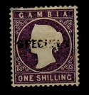 GAMBIA - 1886 1/- violet 