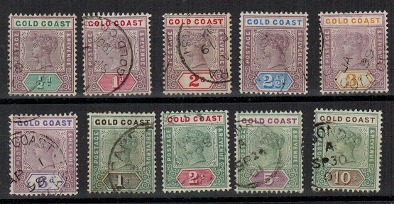 GOLD COAST - 1898 series of 10 values. Fine used.  SG 26-34.