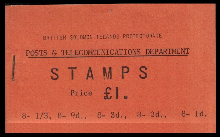 SOLOMON ISLANDS - 1960 1 black on orange BOOKLET.  SG SB4.
