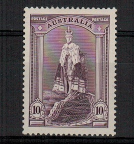 AUSTRALIA - 1948 10/- dull purple lightly mounted mint.  SG 177a.
