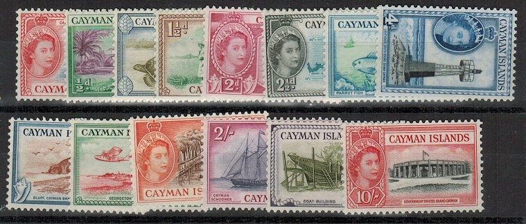 CAYMAN ISLANDS - 1953 definitive short set to 10/- U/M.  SG 148-161.