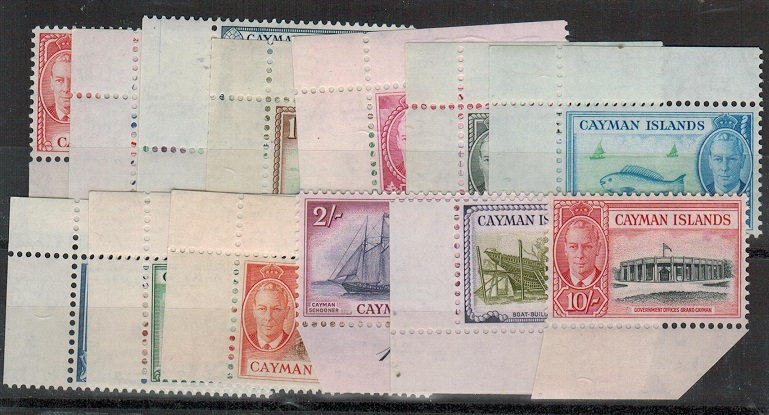 CAYMAN ISLANDS - 1950 definitive set of 13 U/M.  SG 135-47