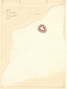 GREAT BRITAIN - 1865 1 1/2d red-brown on cream postal stationery envelope. Unused.  H&G 3.