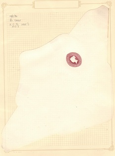 GREAT BRITAIN - 1855 2 1/2d claret on cream postal stationery envelope. Unused.  H&G 5.