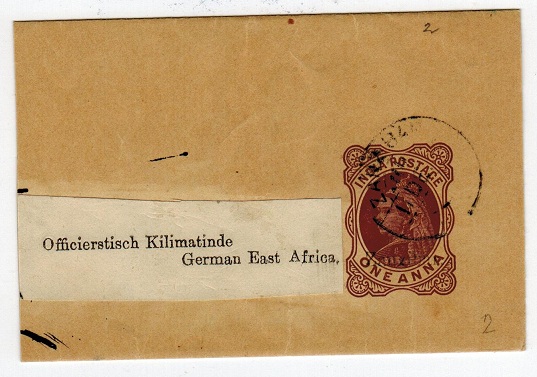 ZANZIBAR - 1895 1a Postal stationery wrapper to German East Africa.  H&G 2.