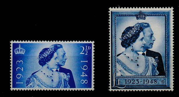 GREAT BRITAIN - 1948 Royal Wedding pair in fine unmounted mint condition.  SG 493-94.
