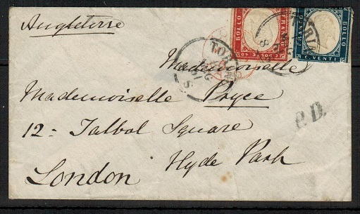 ITALY (Sardinia) - 1861 30c rate cover to UK used at TORTLI.