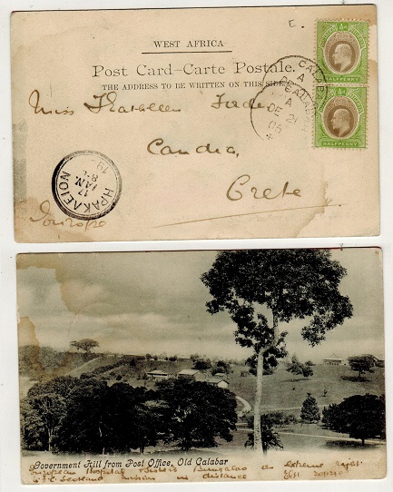 SOUTHERN NIGERIA - 1905 1d rate postcard to Crete.