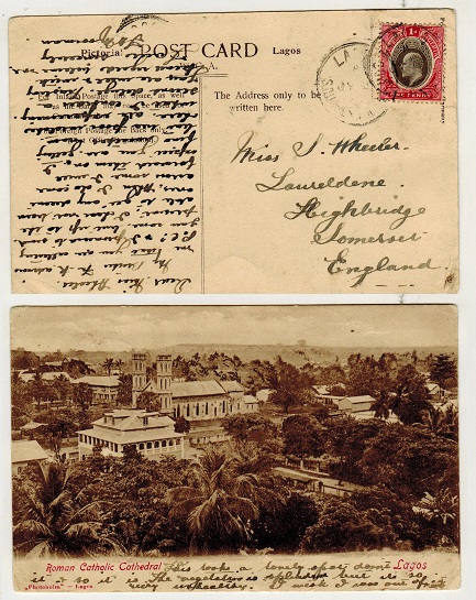 SOUTHERN NIGERIA - 1908 1d rate postcard use to UK.