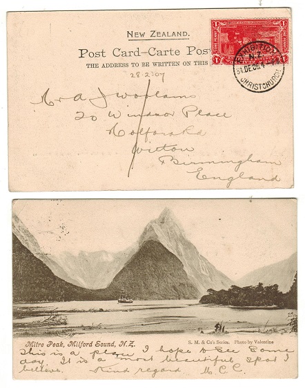 NEW ZEALAND - 1906 1d rate postcard use at EXHIBITION/CHRIST CHURCH.