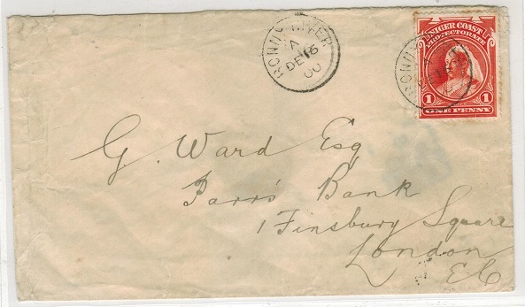 NIGER COAST - 1900 1d rate cover to UK used at BONNY RIVER.