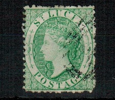 ST.LUCIA - 1863 (6d) emerald green used.  SG 8.