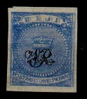 FIJI - 1876 1d dull blue (SG 28b) IMPERFORATE PROOF with DOUBLE PRINT.