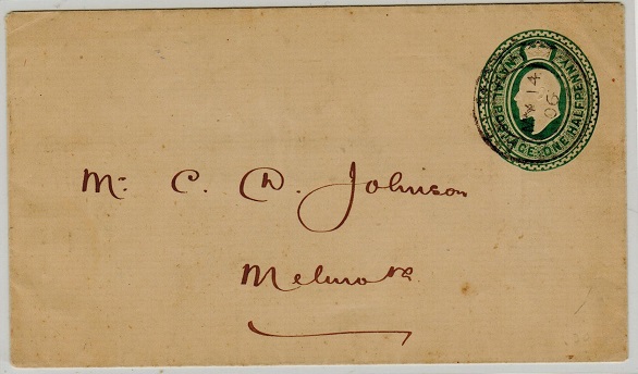 ZULULAND - 1902 1/2d green Natal PSE used locally and cancelled MELMOUTH/ZULULAND.
