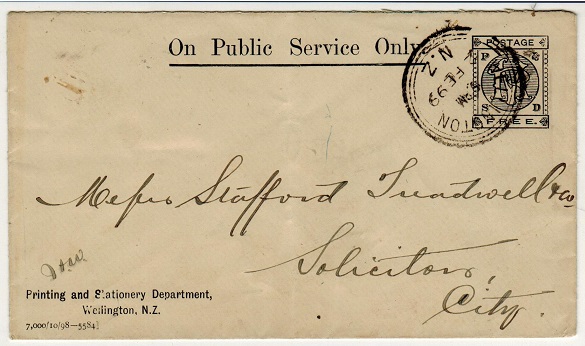 NEW ZEALAND - 1899 ON PUBLIC SERVICE 