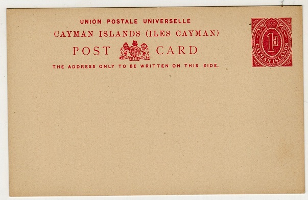 CAYMAN ISLANDS - 1909 1d red PSC unused.  H&G 3.
