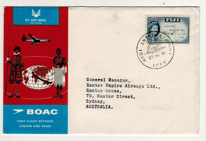 FIJI - 1965 first flight cover to Australia.