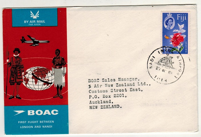 FIJI - 1965 first flight cover to New Zealand.
