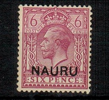 NAURU - 1916 6d purple U/M with SHORT N variety.  SG 10.