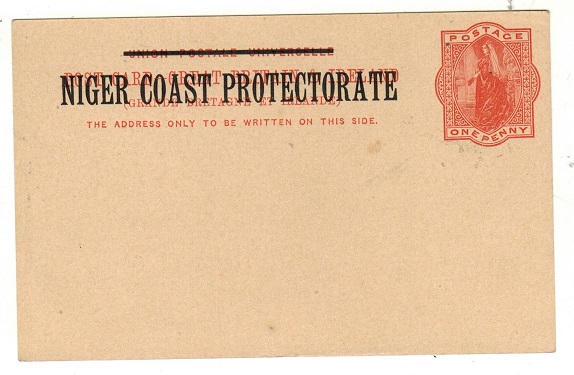 NIGER COAST - 1895 1d vermilion PSC unused.  H&G 3.