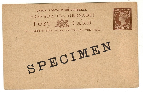 GRENADA - 1886 1 1/2d dark brown on buff PSCunused SPECIMEN.  H&G 7. 

