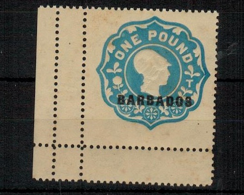 BARBADOS - 1923 1 blue REVENUE adhesive mint.