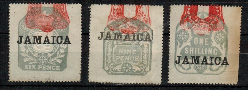 JAMAICA - 1904 (circa) 6d,9d and 1/- pale grey-blue 