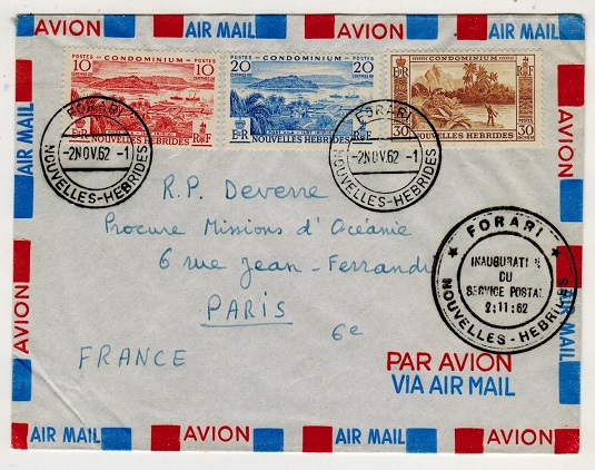 NEW HEBRIDES - 1962 first flight cover to France.