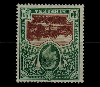 ST.HELENA - 1903 1/2d brown and grey green mint with INVERTED WATERMARK.  SG 55w.