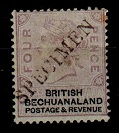 BECHUANALAND - 1887 4d lilac and black mint handstamped SPECIMEN.