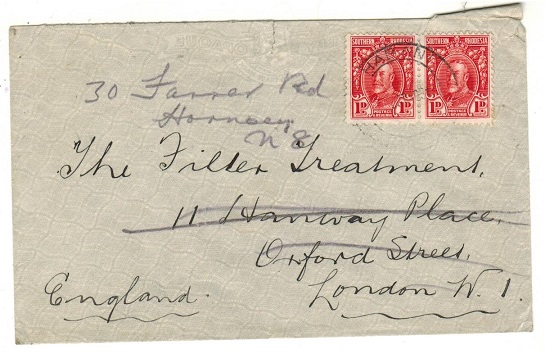 SOUTHERN RHODESIA - 1931 2d rate cover to UK used at SHABANI.