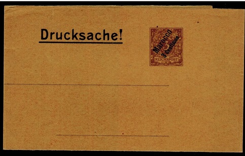 MOROCCO AGENCIES - 1889 3pfg brown unused postal stationery wrapper.  H&G 8.